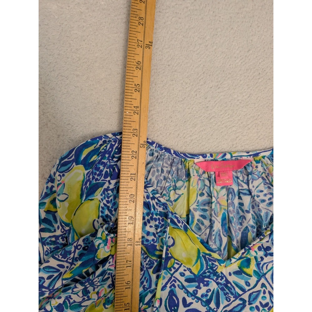 Lilly Pulitzer Willa Top Zest For Life Resort Lemon Print Women's XXS (01017C) - Picture 3 of 6